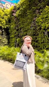 COD in SAJA Totebag fashion krem tali kanvas motif gadis kepang Tas Kuliah dan Pergi Jalan Jalan