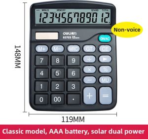 deli | Electronic Financial Calculator Accounting Office Use Voice Solar Power
