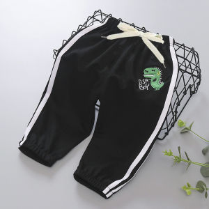 Baby Boys Summer Lightweight Breathable Mosquito-Resistant Ice Silk Cotton Cartoon Seven-Nine Pants Sleepwear Comfortable Pants