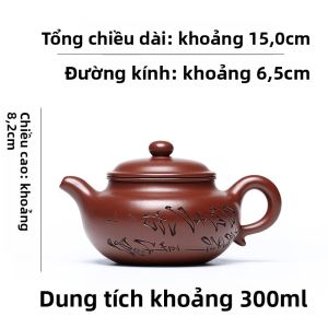 CANGHUTIANXIA | Bình Trà Đất Sét Tím Handcrafted Carved Dùng Tại Nhà
