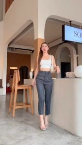 🔥กางเกงทรงบอย ผ้าซาร่า ซิปหน้า ทรงสวย ใส่ทำงาน ใส่เที่ยว