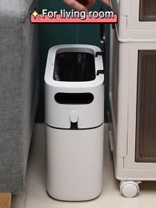 Ecoco ถังขยะ ถังขยะสไตล์มินิมอล 3 ชนิด (8L และเดียว) ถังขยะพลาสติก พลาสติกหนา สวยงามเรียบหรูใช้ตกแต่งห้อง