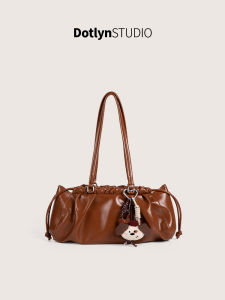 Dotlyn Retro Folded Cloud Bag Large Capacity Fashion Commuter Shoulder Handbag Womens Pure Color Casual Magnetic Buckle Closure