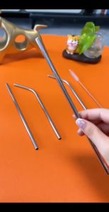 Ống hút có ren inox 304 cao cấp dài 21cm