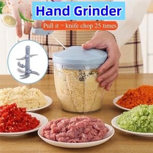 Hand Chopper Manual Rope Food Processor With Pounding Garlic Cutting Pepper Puree Cooking Machine