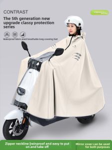 MONLEYTA | Long Thick Electric Vehicle Raincoat Full Body Waterproof Motorcycle Battery Car Special Rain Poncho Men Women Adult Size