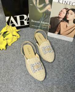 Sepatu Sandal Wanita Selop Zara Persegi Mewah Sepatu Sandal Korean Style Kode SM20