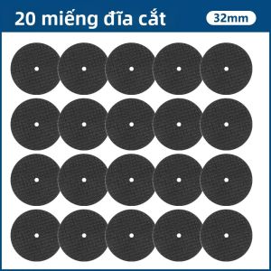 CMCP 20 Chiếc 32mm Đĩa Cắt Mài Mòn Có Trục Gá Bánh Mài Kim Loại Cho Dremel Dụng Cụ Quay Phụ Kiện Lưỡi Cưa Chế Biến Gỗ