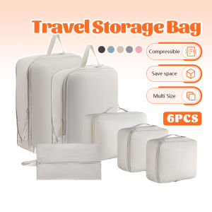 6Pcs Set Waterproof travel organizer Thickened Zip packing cubes New luggage Compression organizer 行李收纳袋