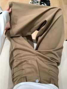 Quần Ống Rộng Cạp Cao Cho Nữ Dáng Rộng Dài Đến Sàn Phong Cách Retro Quần Dài Thường Ngày Cho Nữ Cao 180cm