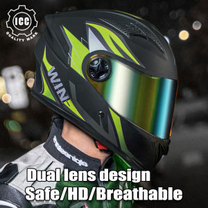 🔥Motorcycle Helmet Full face 🔥helmet double lens Anti-fog Suitable for head circumference 55-62cm road racing anti-ultraviolet helmet Motorcycle Double Visor Full Face Helmet motors visor open face helme Anti-scratch and wind-proof