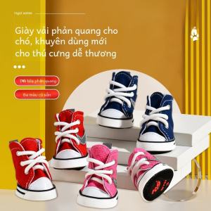 Giày Vải Chống Thấm Nước Cho Chó Đi Dạo Ngoài Trời Giày Bảo Vệ Chân Cho Chó Teddy Bichon Phong Cách Thường Ngày Chất Liệu Vải