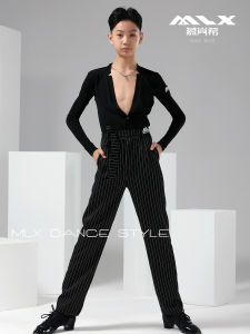 Mulanxi New Latin Dance Costume Long Sleeve Top for Boys Children Standard Dance Exam Required Uniform Kids Latin Dancewear