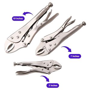 5/7/10 Curved Jaw PlierPowerful Locking PliersC- Type Heavy-duty Pressure PliersIndustrial Fixed Circular Mouth Force Wrench