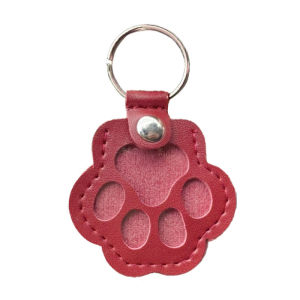 Cute Cat Claw Keychain Creative Puppy Pet Hair Storage Bag Keyring PU Leather Dogs Paw Pendant Hanging Accessory