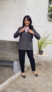 Jas Blazer Wanita Formal Oversize Korean Style Premium Lengan Panjang Bahan Hitam High Quality K04