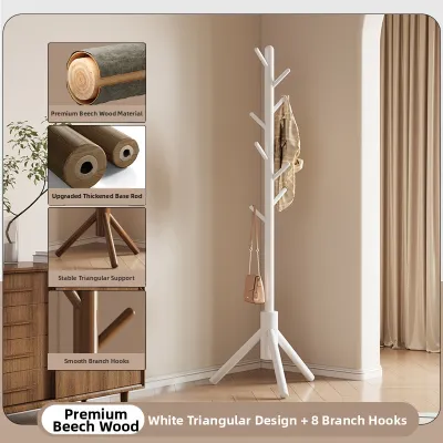 Simple Freestanding Birch Coat Rack