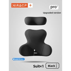 MONLEYTA | Car Seat Memory Foam Lumbar Support Pillow Set Driver Main Waist Cushion Neck Rest Vehicle Seat Back Support Cushion