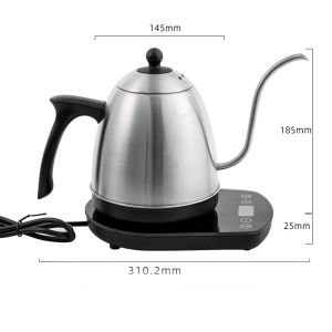 800ML Intelligent Constant Temperature Electric Kettle Hand Brew Coffee Pot Gooseneck Fine-mouth Stainless Steel Teapot Kettles