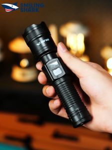 Smiling Shark SD5242 LED Torch Light 3Mode Type-c Rechargeable Super Bright Flashlight Electric Charge Display Waterproof Outdoor Camping Home Work Lighting