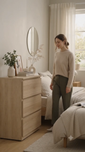 MIZONA 3 Drawer Household Storage Cabinet Wooden Living room Bedroom Organizer Almari Laci Kabinet Penyimpanan Rumah