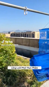 Lồng Lưới Phơi Thực Phẩm chống ruồi muỗi côn trùng treo 4 tầng để phơi cá khô có thể xếp gọn