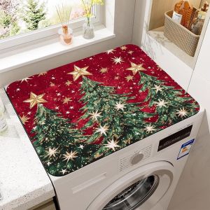 ผ้าคลุมเครื่องซักผ้าลายตุ๊กตาหิมะคริสต์มาสน่ารัก ยี่ห้อ VIKAMA ป้องกันฝุ่น กันลื่น ซึมซับน้ำ ใช้ตกแต่งบ้าน