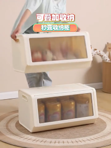 NewTide Stackable Plastic Storage Box Large Capacity Flip Top Storage Box Multifunction For Toys Plastic Storage Box