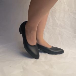 Size 35 to 45 Uk Kecil Jumbo | Sepatu Guru Wanita Pantofel Hitam Black Hak Tebal 3cm