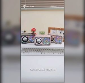 S841 - Speaker LENYES S-841 10W Mini Transparan Wireless Speaker Bluetooth 5.3 Transparant RGB LED Light TWS Portable