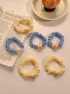 Gelang Rambut Bear Krim 奶油小熊发圈发绳 Cream Bear Hairband 黄油小熊可爱小公仔发饰女孩儿童 Cute Elastic Hair Tie Girls Kids