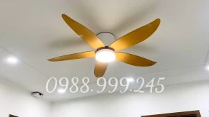 Quạt trần mini cổ ngắn giá rẻ dành cho chung cư trần nhà thấp phòng khách - phòng ngủ có điều khiển từ xa 6 cấp độ gió