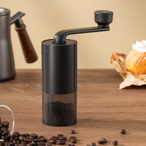 Manual Coffee Grinder Ceramic Burr Adjustable Coarse to Fine Coffee Hand Grinder with Hand Crank Black / White