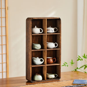 Simplified Modern Wooden Display Rack For Teaware