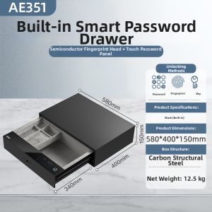 deli | Fingerprint Password Steel Security Drawer Safe
