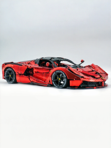 CaDA | Customized Red Enamel Racing Car Adult Building Blocks