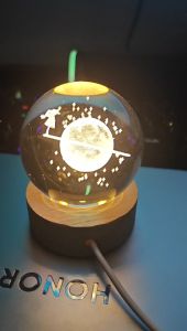 Đèn Ngủ 3D Quả cầu pha lê phát sáng bảng ghi chú led (tặng kèm búttẩy)đèn led trang trí phòng ngủ bàn làm việc ( tặng kèm cốc sạc)