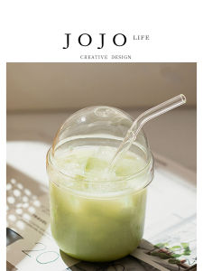 High Borosilicate Glass Cup Vertical Stripes JOJOS L. PD.Tuze Milk Coffee Cup Nordic Style Universal Transparent 401mL-500mL