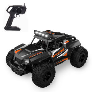 HENDEE 1:14 Scale High Speed Off-Road Racing Car with 2.4GHz Remote Control and Headlights for Kids (Black)