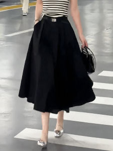 PAIBOLI | Stylish Summer Black Flared Skirt