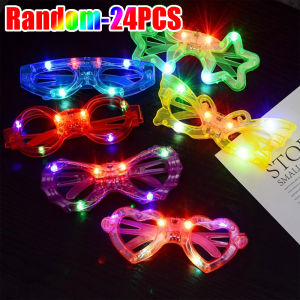 LED Flashing Multi Color Party Star Glasses Neon Light up Sunglasses Light-Up Glowing Glasses Toys for Adults Kids Party Favor
