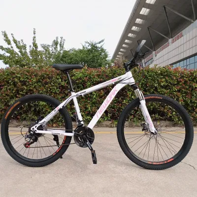 New 26 Inch Mountain Bike Unisex 24 Speed Bicycle Student Road Racing Light Bike Shock Absorption Dual Disc Brake Steel Frame