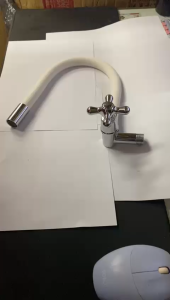 kran air angsa shower putih fleksibel putih kepala terompet 1073 / keran dapur cuci piring murah engkol baling minimalis 1/2 inch