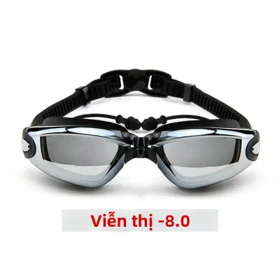 Kính Bơi Cận Thị Dành Cho Người Lớn Nam Nữ Chống Sương Mù Chuyên Nghiệp Kính Bơi Chống Nước UV Có Nút Bịt Tai Cho Kính Quang Học