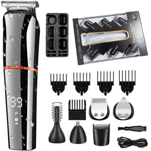 All In One Beard Hair Trimmer For Men Grooming Kit Eyebrow Body Trimmer&Shaver Electric Hair Clipper Waterproof Rechargeable