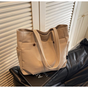 Fashionable Canvas Tote Bag Womens Underarm Casual Leisure Handbag Stylish Japanese Style New 2025 AISSINA Youth Nylon Bag