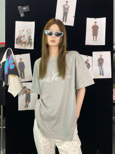 Áo Thun Cotton Tay Ngắn Thêu Chữ Viết Cơ Bản KTDA Dành Cho Cặp Đôi Dáng Rộng Thời Trang Mùa Hè Thường Ngày Cho Nam Và Nữ