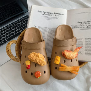 Womens Summer Cartoon Chicken Wing Detachable Clog Shoes Anti-Slip Soft Thick Bottom Sandals Suitable for Outdoor Wear