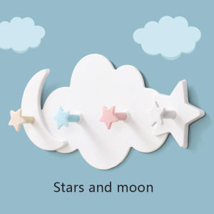 Self Adhesive Hooks Kawaii Cartoon Cloud Childrens Room Hook On The Wall Hanging Decor Seamless Door Clothes Hanger Bathroom