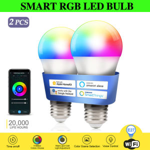 2-Pack LED Smart Bulb Dimmable Light Bulb RGB LED Light Bulbs Color Changing Work with Amazon Alexa and Google Home